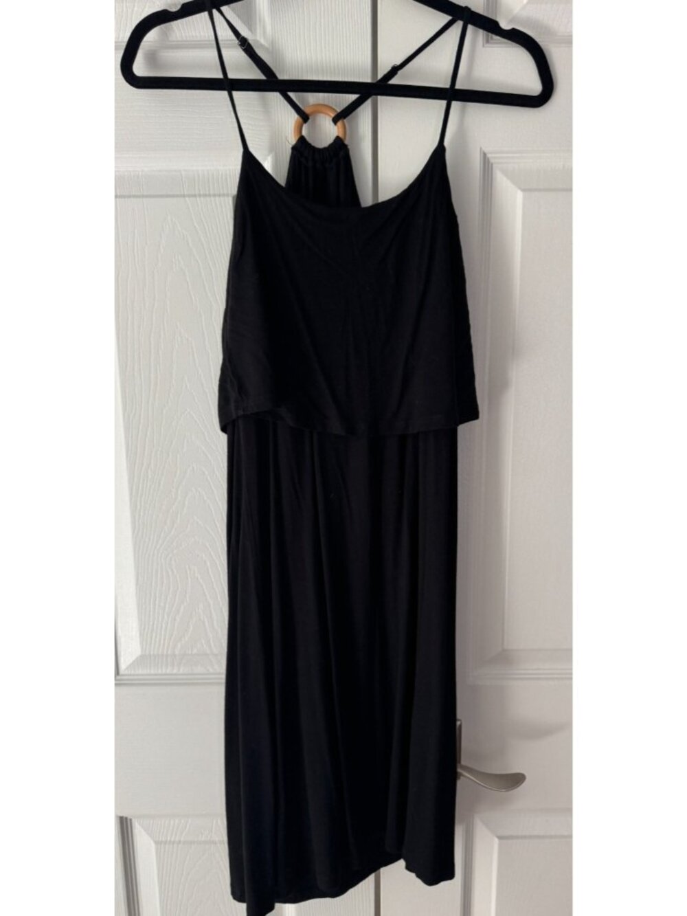 Veronica M Black Sleeveless Racerback Mini Tank Dress Sundress, XS
